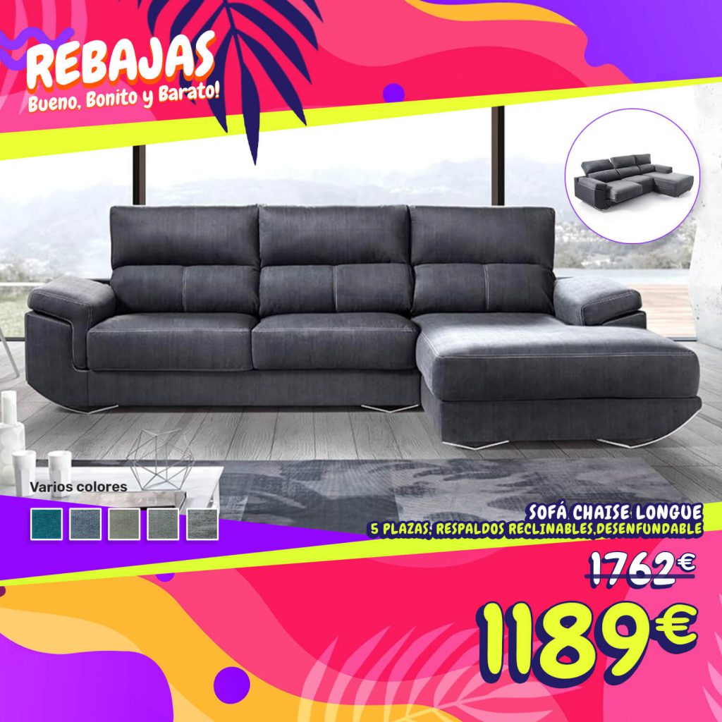 RebajasdeVerano Promo banner sofa chaise longue Illetes web | La Tienda 3Bs