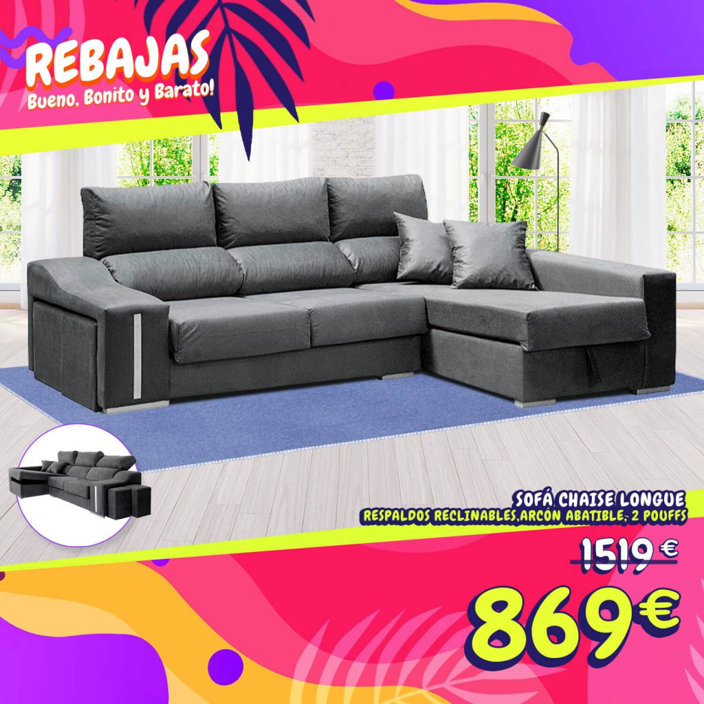 RebajasdeVerano Promo banner sofa chaise longue Port de Valldemossa web | La Tienda 3Bs