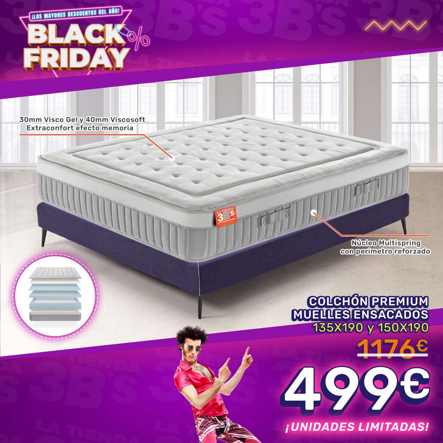 Black Friday 2022 Oferta Colchon Premium | La Tienda 3Bs